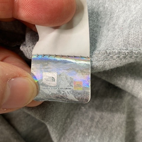 The North Face Long Sleeve Logo Tee Heather Gray Athletic Crew Neck Gorpcore - Picture 7 of 14